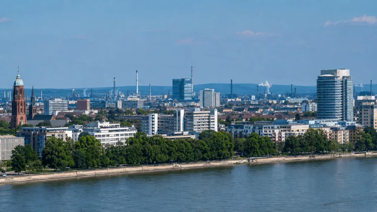 Stadtkulisse von Ludwigshafen am Rhein